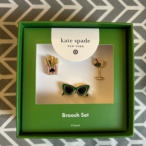 Kate Spade Brooch Set with Green Accents